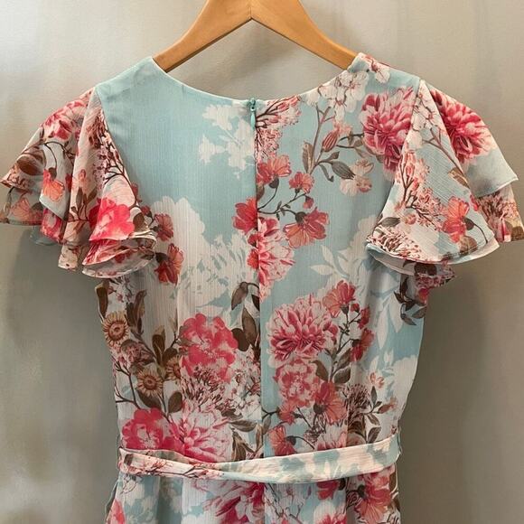 Eliza J Floral Chiffon Maxi Dress, Cottage 4 | NWOT Romantic Wedding Guest Gown - Picture 5 of 10